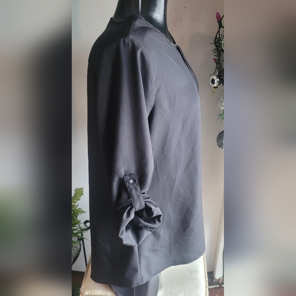 Larry Levine Black Long Sleeve Top M - Picture 4 of 7